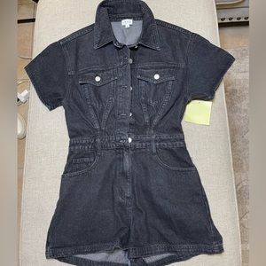 Black blue Jean romper -Size Small